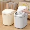 Desktop Trash Can Small Mini Garbage Can Plastic Dustbin With Shake Cover For Home Office Waste Bins Household Cleaning