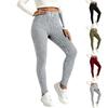 Женские леггинсы, Повседневные брюки из эластичного рубчатого трикотажа с высокой посадкой, Удобные и теплые брюки-свитер, Мягкая одежда для дома.