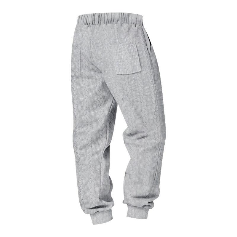 Autumn Winter New Jacquard Men's Loose Fit Jogger Pants Men's Cuffed Sweatpants Trousers