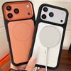 Двухцветный магнитный чехол для iPhone 17 Pro Max, с ощущением кожи, совместим с iPhone 14/13/15/16.