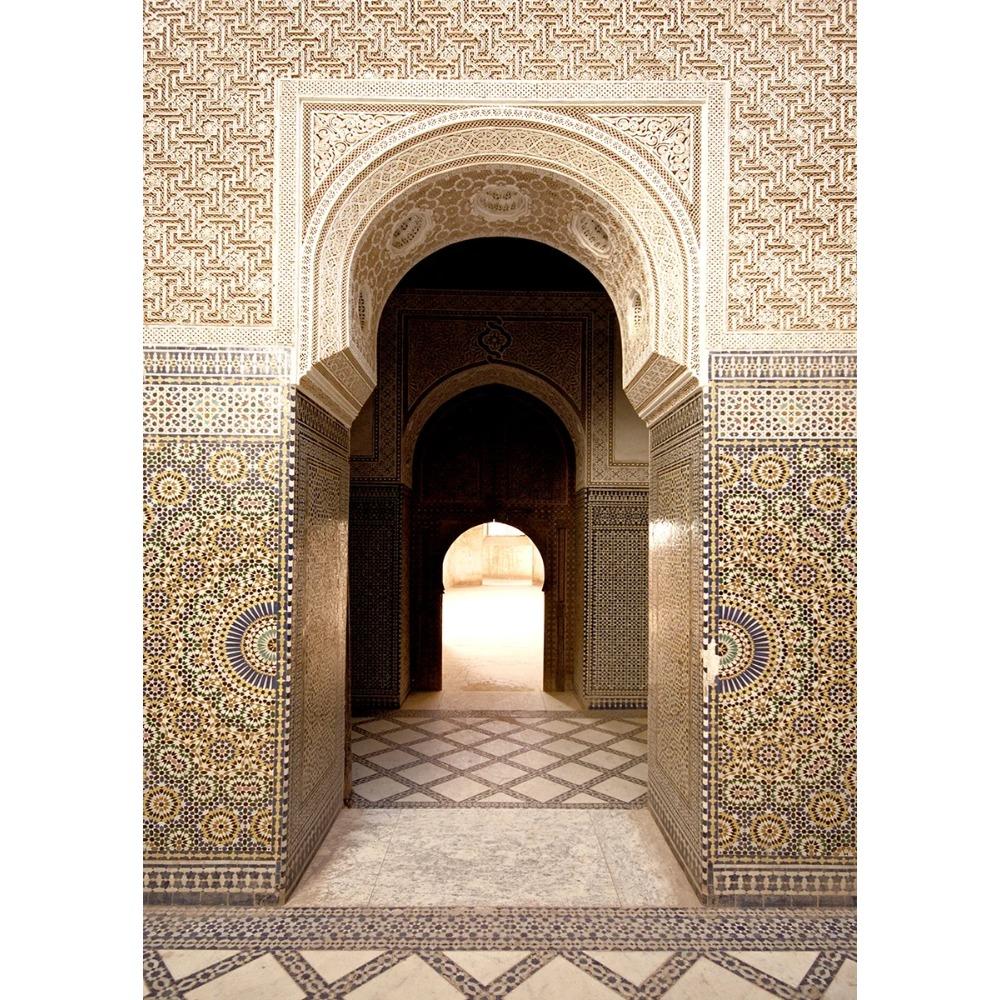 Moroccan Door Arab Canvas Print Islamic Muslim Wall Architectural Wall Art Poster for Living Room Bedroom Eid Al-Fitr Home Decor
