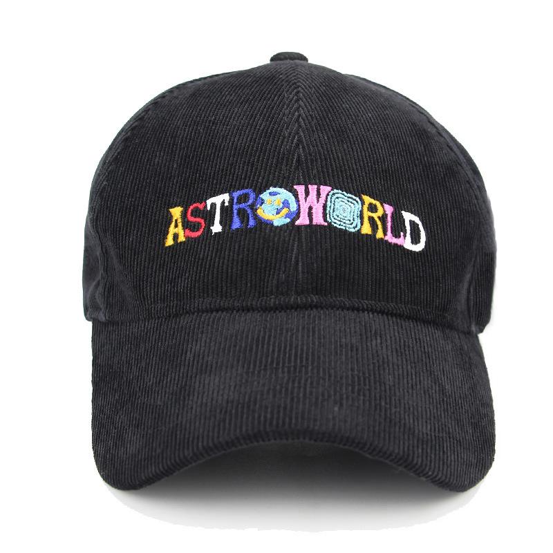 Spring Autumn Corduroy Baseball Caps Men and Women Vintage ASTROWORLD Letter Embroidered Hat Unisex Adjustable Size Snapback Hip Hop Hats