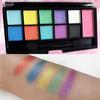 Rihao 10-Color Eyeshadow & Blush Palette 8081 – Shimmer Yellow, Blue, Colorful Beginner Set for Stage Makeup