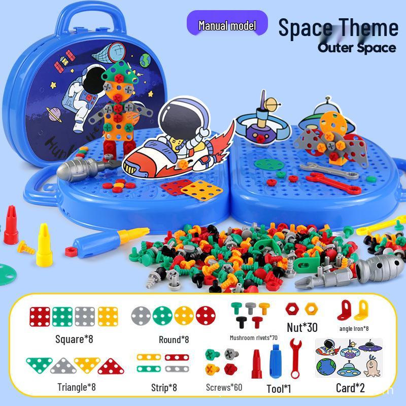 Детский набор инструментов с электрической дрелью для сборки и разборки своими руками