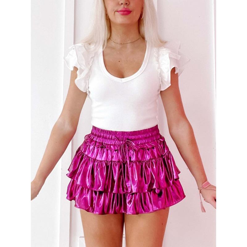 Однотонная юбка Юбка с баской Женская юбка