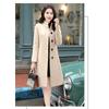 Autumn and Winter Woolen Coat Stand-up Collar Medium and Long Coat Women's Waist