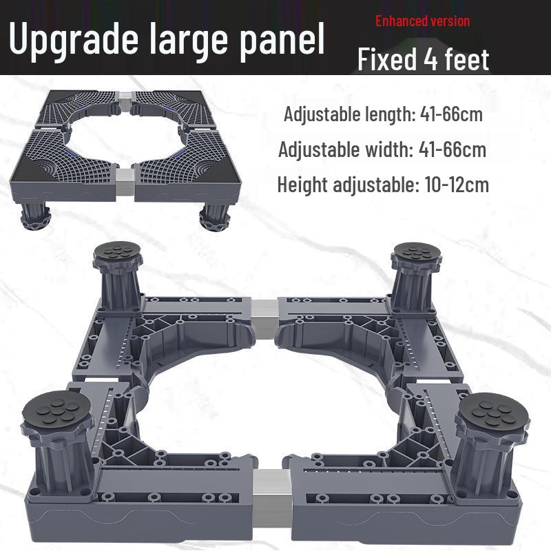 Серый регулируемый мобильный стенд для стиральной машины с колесами и тормозами