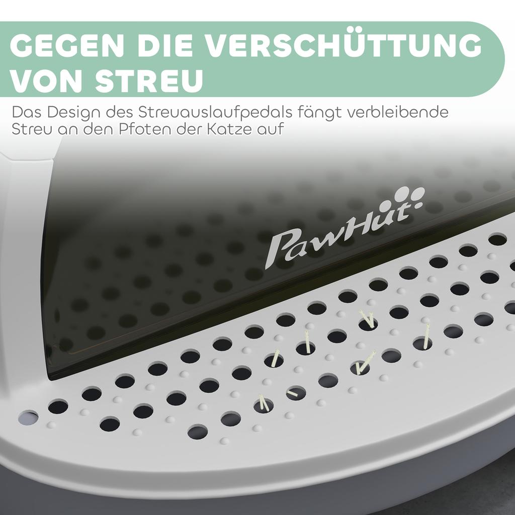 Enclosed Cat Litter Box w/ Pull-Out Drawer, Scoop, Deodorising Bags for Odour Control, Privacy, Portable, Easy to Clean