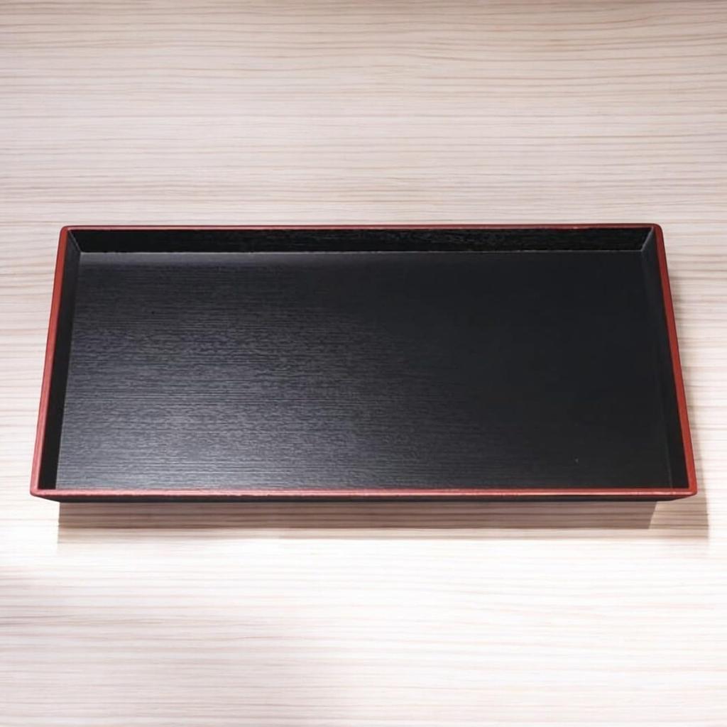 Seiryu Long Wood Grain Tray Available In Black and Lacquerware Made In Dishwasher Safe J-kitchens 4-shaku (1.4 Shaku) Heat-Resistant (Tray/Tray) Red,