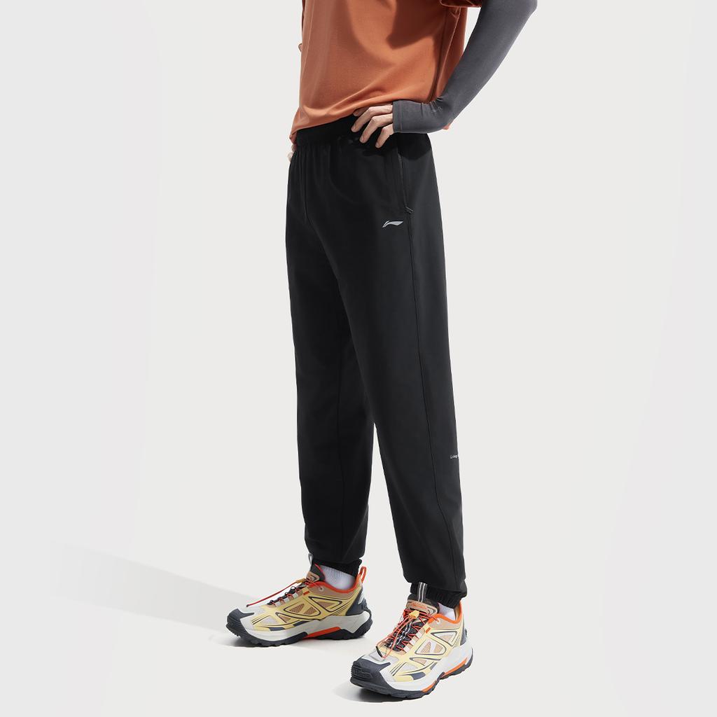 Li Ning Fitness Series Casual Solid Color Mid-Waist Ice Silk Quick-Dry Cool Comfortable Breathable Versatile Tapered Knitted Sports Pants AKYV177-4
