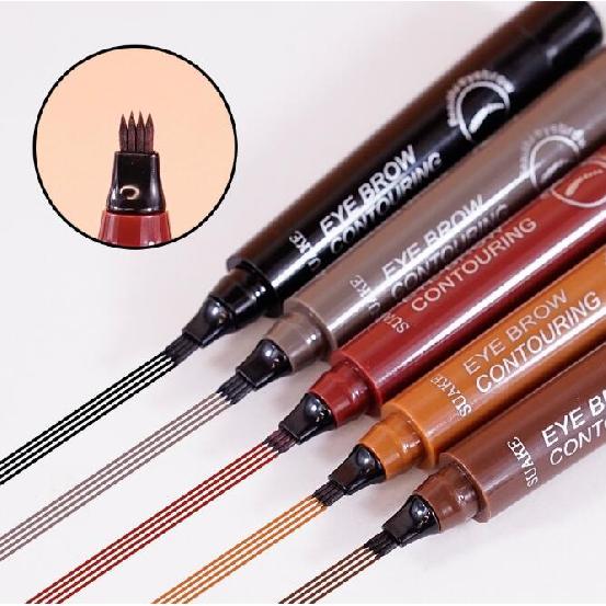 Four Fork Eyebrow Pencil Waterproof Non-makeup Natural Three-dimensional Color Liquid Eyebrow Pencil Lasting Setting Women's Cosmetics Makeup