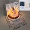 3D Music Light Birthday Card Creative Pop Up Cake Musical Light Greeting Card Birthday Party Gift Message Card Envelope for All