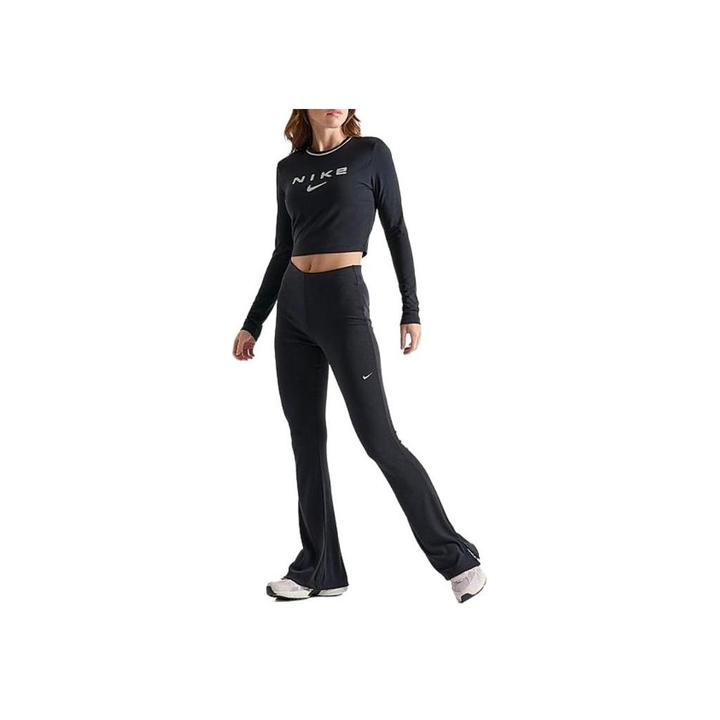 Nike Спортивная одежда Chill Knit с коротким рукавом и круглым вырезом, спортивный свитер для женщин, топы, черный FZ2859-010