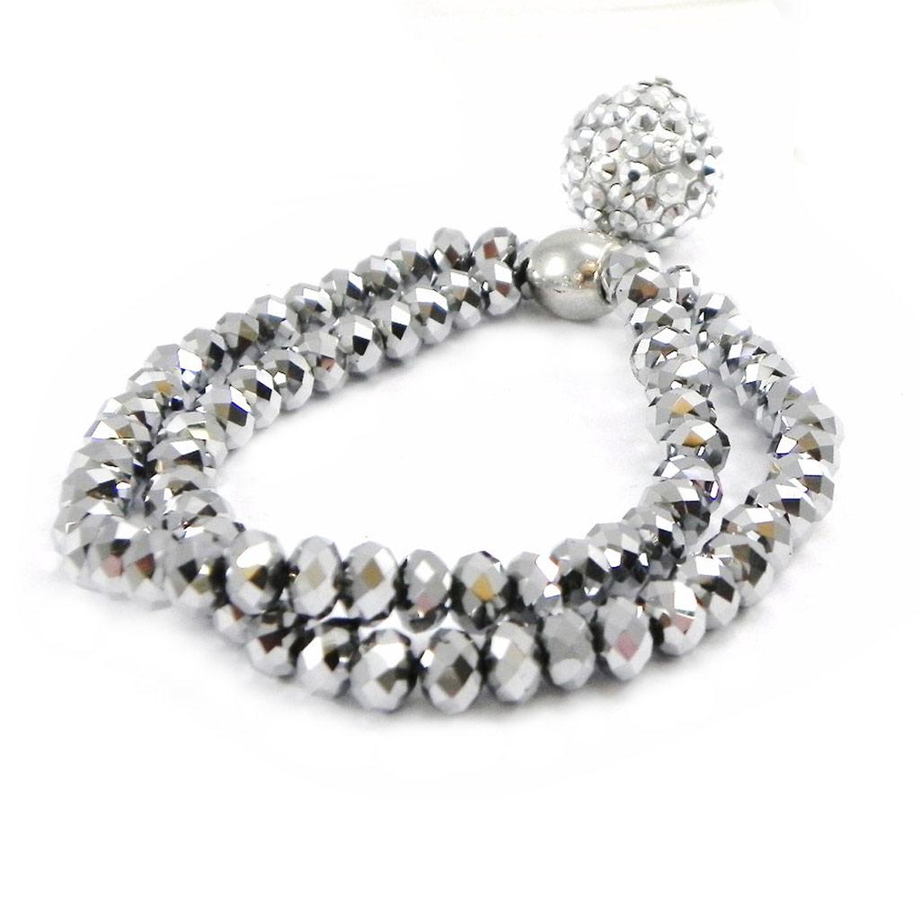 Les Trésors De Lily [I2754] - Серебристо-серый дизайнерский браслет Sissi.