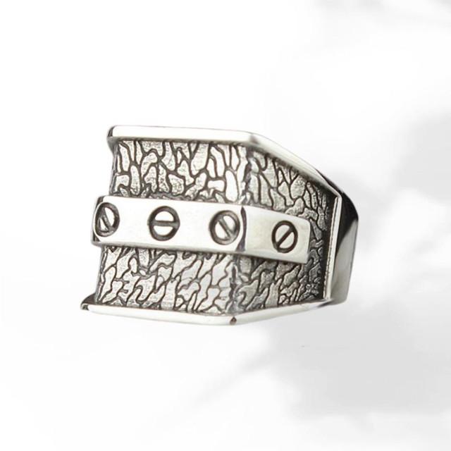 Мужское кольцо из стерлингового серебра 925 пробы с винтом, подробные ювелирные изделия, модные кольца для мужчин, подарок для него