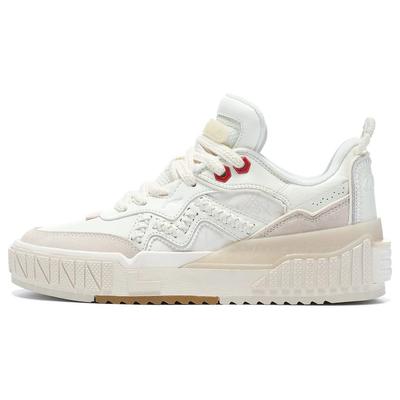 Кроссовки Li Ning 001 Unblock Non-Slip, износостойкие, низкие, женские, для скейтбординга, ванильно-белые, яичная скорлупа-серые AGCT002-1