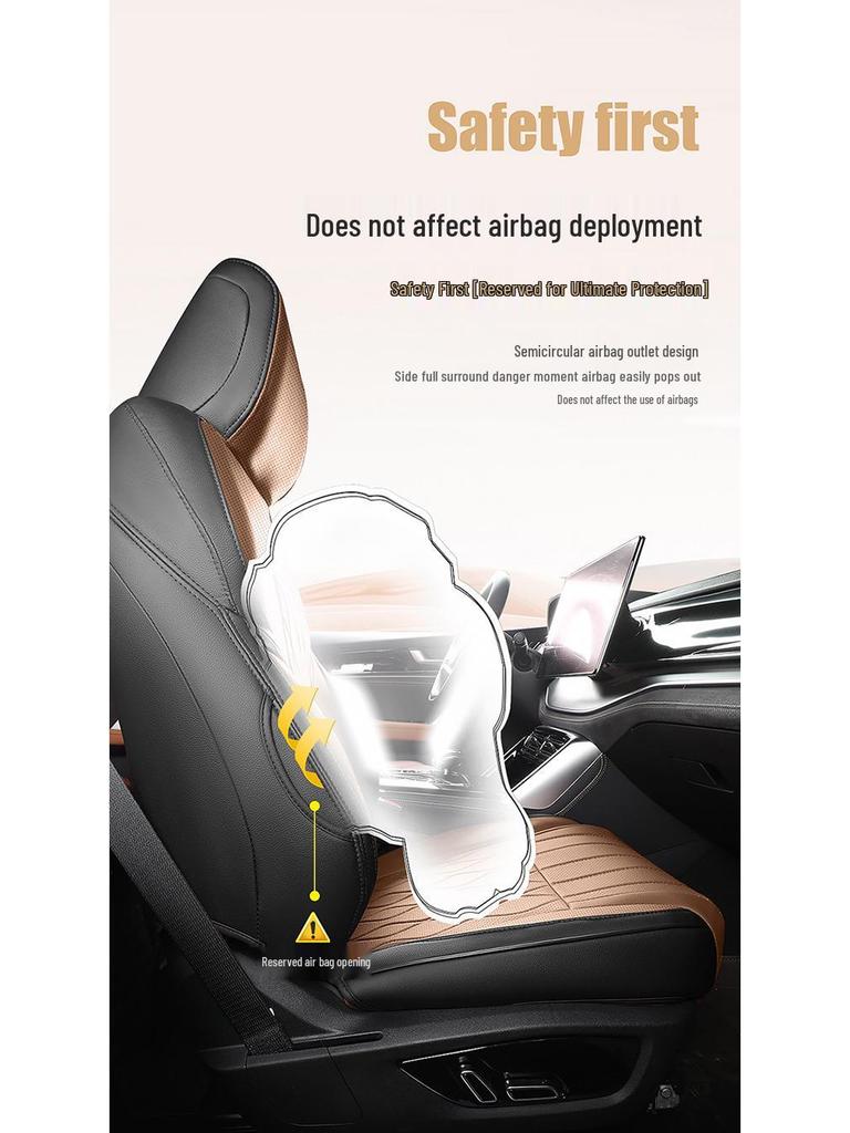 BYD Tang DM Подушка на сиденье автомобиля из натуральной кожи - Универсальная, всесезонная, совместимая с семиместным автомобилем