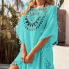 Attractive Swimsuit Cover Up Solid Color Patchwork Female Loose-fitting Sun Protection Swimwear Tunic for Swimming Pool