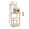 PETEPELA Cat Wooden Cat Scratch Wood Large Space Natural Hemp Observation Cat Cat Relieve Lack of Multiple Cats Pink Beige 143cm Tower, Tower,