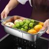 Stainless Steel Telescopic Over-the-Sink Colander Basket, Adjustable For Rinsing Fruits, Vegetables, Draining Pasta