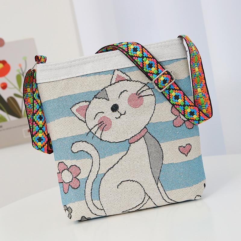 Yogodlns Холщовая сумка кроссбоди в этническом стиле с вышивкой слона для женщин и девушек