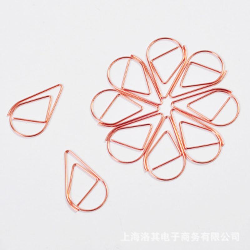 50 шт., металлические скрепки в форме капли, кавайные милые закладки, канцелярские принадлежности
