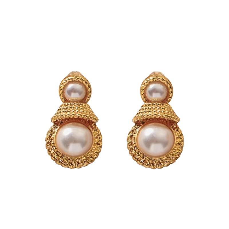 Серьги с французским жемчугом Mabe 24 карат, глянцевые, цветные, изысканные, простые, универсальные, стильные, серебряные серьги-иглы