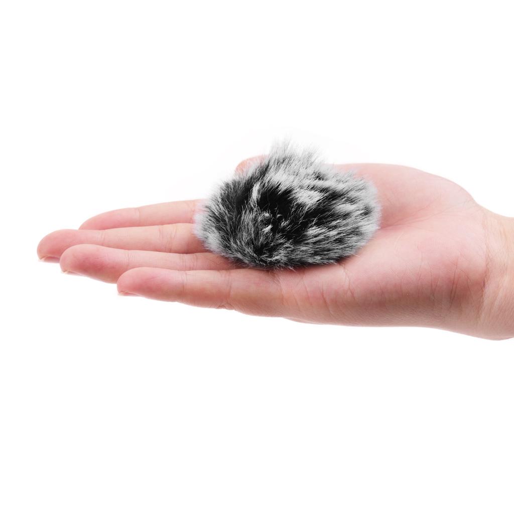 Andoer Прикрепляемый петличный микрофон с меховым наушником на ветровом стекле, совместимый с Boya M1 и другими большинством петличных микрофонов