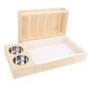 Rabbit Hay Feeder with Litter Box 2 Stainless Steel Bowls Mess Proof Wooden Bunny Feeding Manger