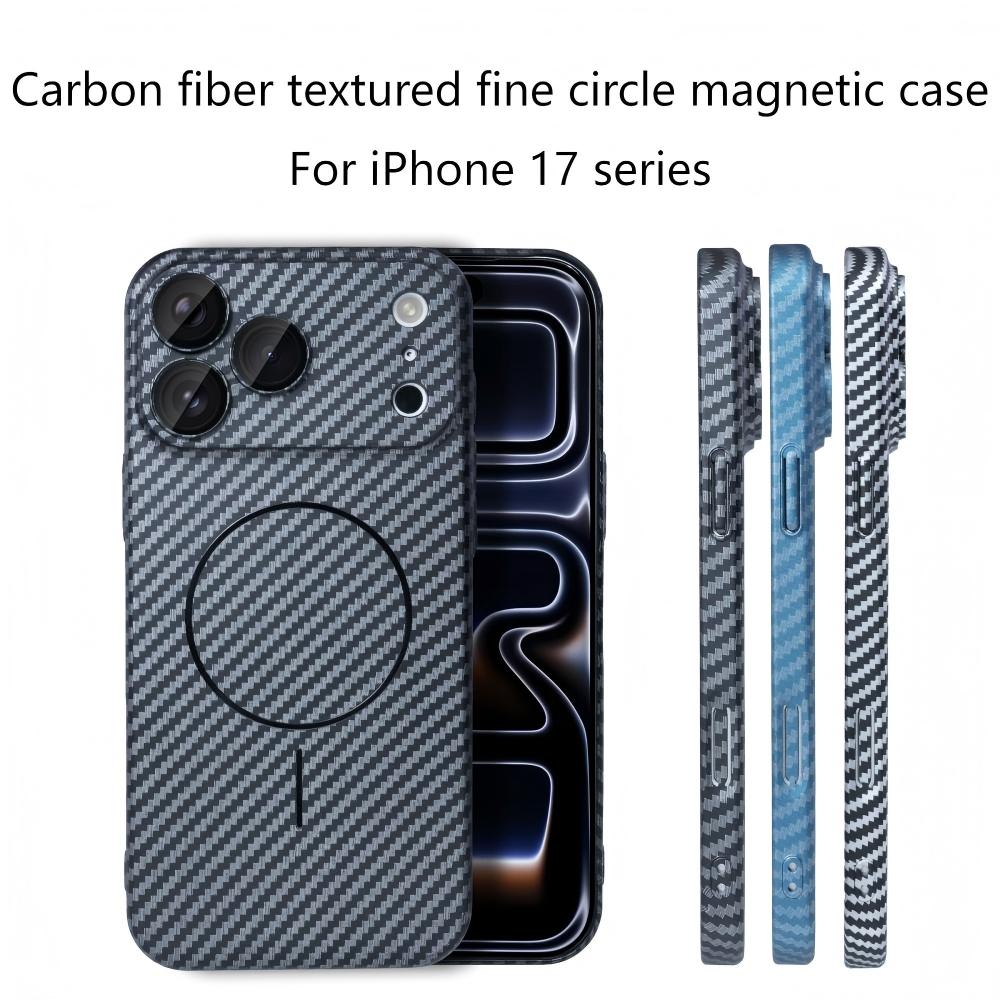Full Frame Carbon Fiber Kevlar For Magsafe Magnetic Phone Case For iPhone 17 16 15 14 13 12 Plus Pro Max Wireless Charge Cover