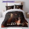 Комплект постельного белья с узором Silent Hill, одеяло, пододеяльник, наволочка, домашний декор, подарок на день рождения (1 пододеяльник + 2 наволочки, без наполнителя)