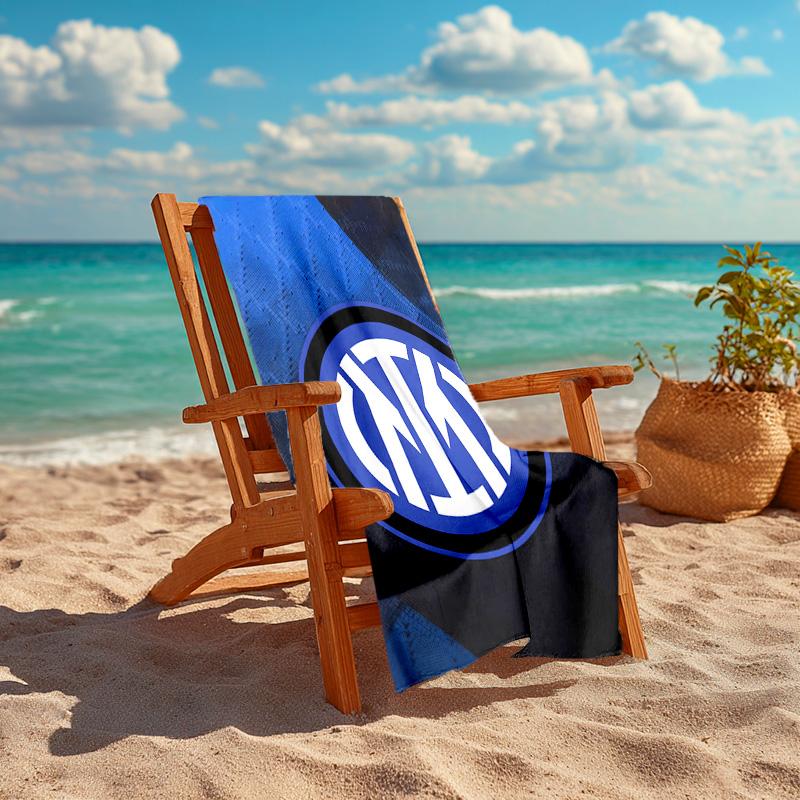 1pc Internazionale Milano Beach Towel, Comfortable and Thick, and Swimming/Bath/Picnic/Camping Towel, Suitable for Seaside Beaches