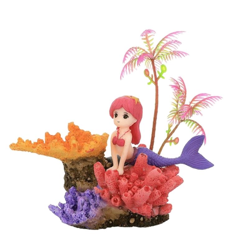 Aquariums Blond Girl Landscape Hideouts Coral Plastic Aquariums Decorations Art Crafts Terrarium Habitat Ornaments