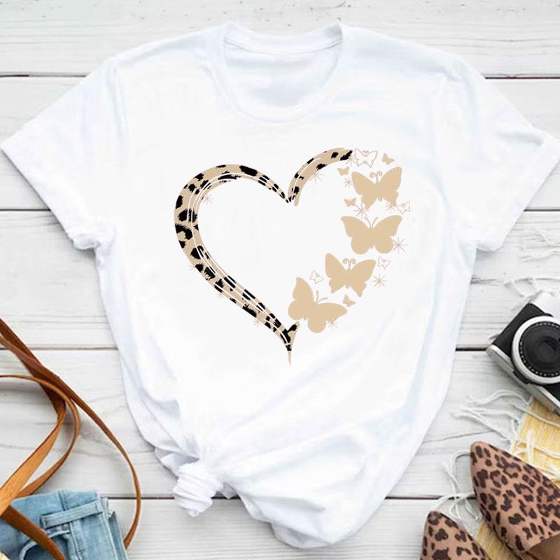 Новая женская летняя повседневная футболка с принтом голубой бабочки и цветов, с коротким рукавом и круглым вырезом, модная графика в стиле 90-х