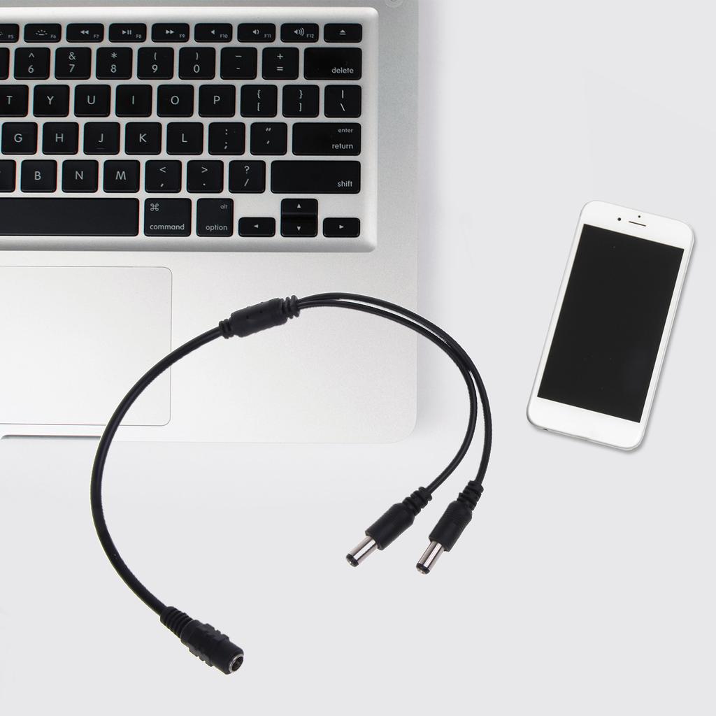 Гибкий кабель питания постоянного тока 1 гнездо на 2 штекера 5,5 мм x 2,1 мм Кабель питания постоянного тока Замена кабеля питания Удлинитель питания для камер, роутеров