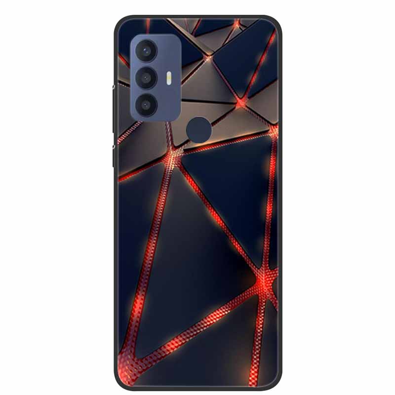 Для чехла TCL 30 SE Мягкий силикон Мраморный ТПУ Черная крышка для телефона TCL 305 306 30SE 6.52'' Задние чехлы для TCL30SE 6165H Coque новый