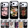 Чехол для телефона 'Цветочная змея' для iPhone 17 16 15 14 13 Pro Max Задняя крышка для 12 11 Pro Coque