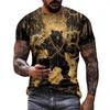 Cool Animal Pattern 3D Printed T-shirt Casual Pullover Round Neck Short Sleeved Men's T-shirts