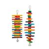 2Pcs Parrot Bite Colorful Block String Hanging Playground Chewing Pendant Bird Bite String for Cockatiels Parakeets Small Birds