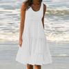 Women's Vest Dresses Summer Bohemian Dresses Cute Sleeveless  Beach Tank Dresses Round Neck Dresses