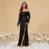 High Slit Tube Top Evening Dress - Elegant Christmas Ball Gown