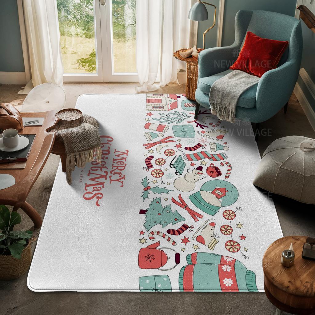 Ковер у входа в дом Домашний коврик у двери Гостиная Ванная Комната Ноги ванная комната Нескользящие коврики с водопоглощением для ванной Счастливого Рождества зима