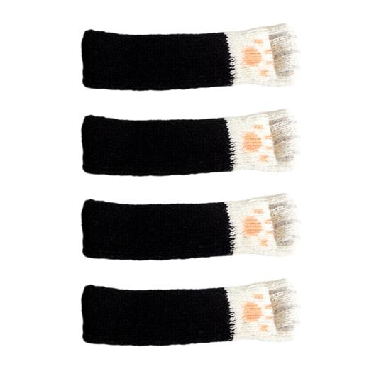 4 шт. Чехлы на ножки стульев в виде кошачьих лапок, Вязаные чехлы для ножек мебели, Защитники пола, Нескользящие, Защищающие от царапин, Снижающие шум, Бахилы для мебели для паркетных полов