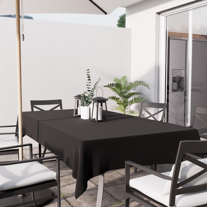 ALIX Black Rectangular Stain-resistant Tablecloth 160x270 Cm, by Soleil d'Ocre