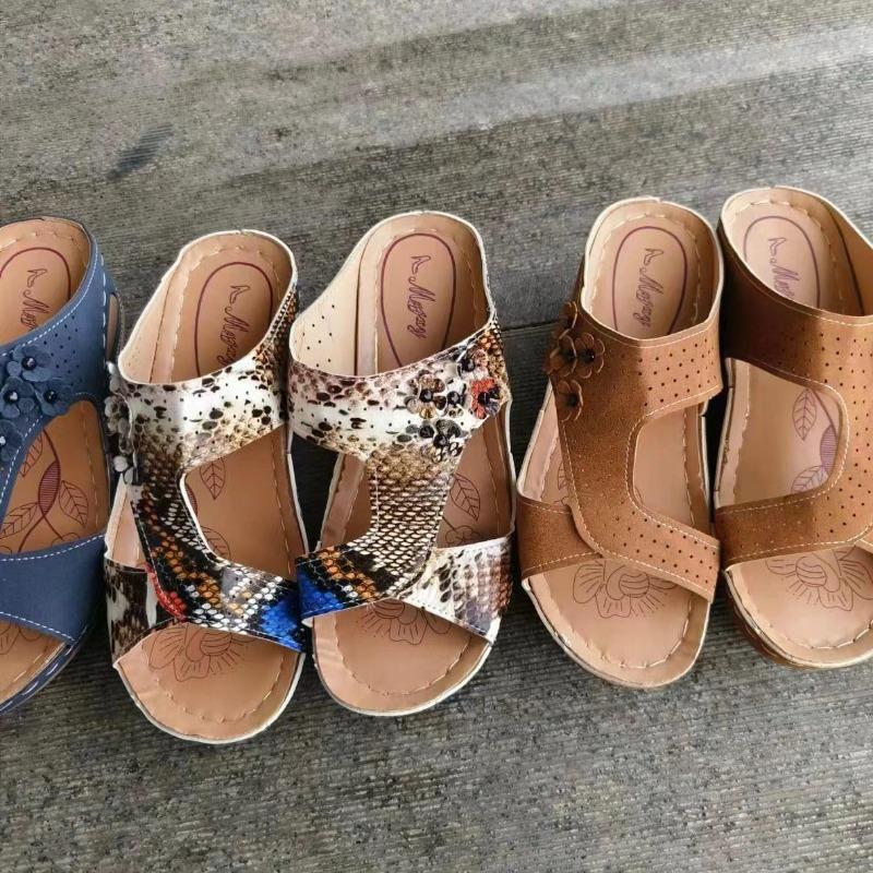 Летние новые большие женские туфли с открытым носком, танкетка, босоножки с открытым носком