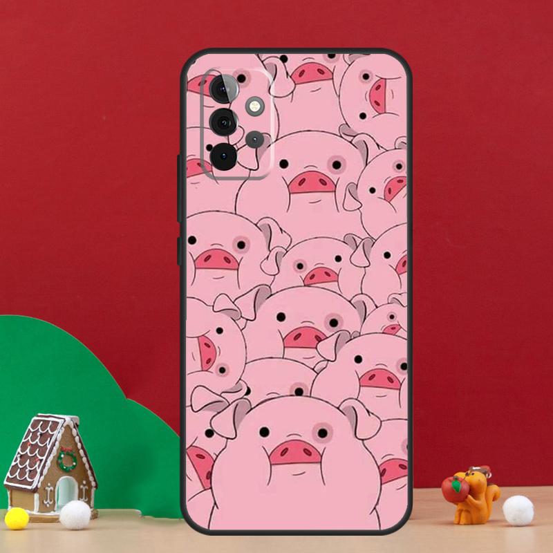 Cartoon Pig Case For Samsung Galaxy A54 A06 A16 A26 A36 A56 A53 A32 A52 A33 A13 A55 A35 A15 A14 A34 A17