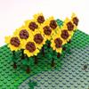 8 Set DIY Sunflower Field Building Blocks, Mixed Color ABS Material, Creative Garden MOC Flower Farm Scene Construction Kit, Children Diy Bricks Toy