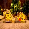 Durable Resin Christmas Village House LED Lighted Decoration Holiday Ornament For Tabletop Festival Tiny Scene