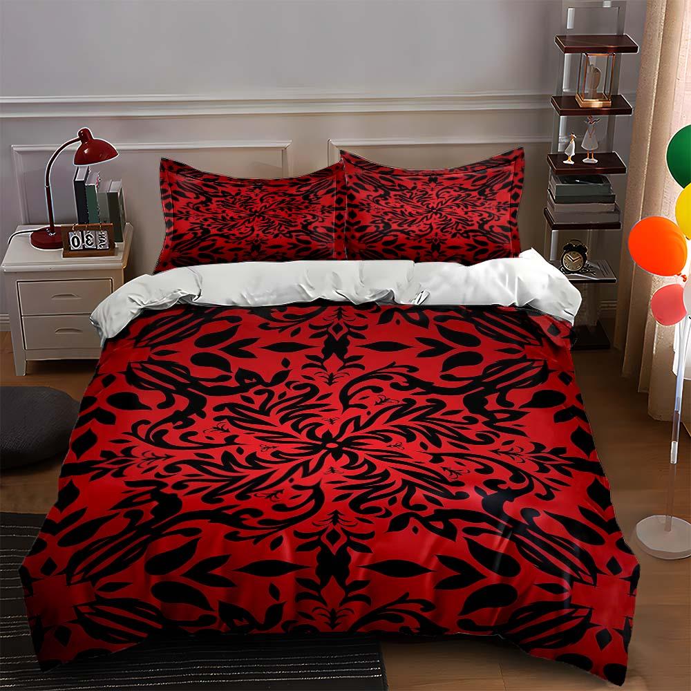 Bold, floral, symmetrical. Bedding Duvet cover sets Duvet covers Pillowcases gifts (1 * Duvet Cover 2 * Pillowcases, without duvet insert)