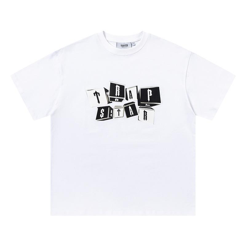 Cross-border new graffiti letter printing European and American street trendy brands loose and versatile casual men's and women's short-sleeved round